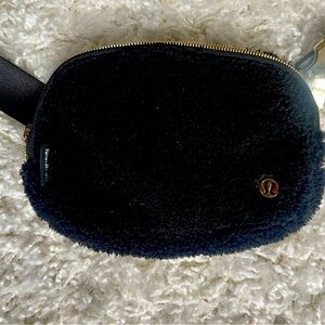 Lululemon Black Belt Bag with Gold Zipper